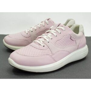 ECCO Soft 7 Runner Womens Size EU 37 US 6 Pink Leather Perforated Shoes Sneakers